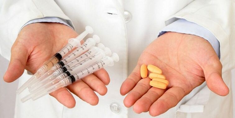 injekce a tablety na bolesti dolní části zad